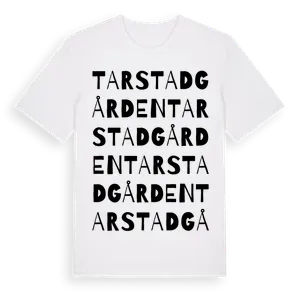 Tarstadgården ordlek t-shirt – ekologisk bomull t-shirt från Pinshirt