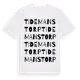 White t-shirt med Tidemanstorp ordlek t-shirt