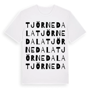 Tjörnedala ordlek t-shirt – ekologisk bomull t-shirt från Pinshirt