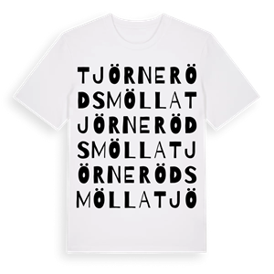Tjörnerödsmölla ordlek t-shirt – ekologisk bomull t-shirt från Pinshirt