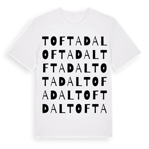 Toftadal ordlek t-shirt – ekologisk bomull t-shirt från Pinshirt