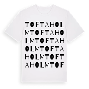 Toftaholm ordlek t-shirt – ekologisk bomull t-shirt från Pinshirt