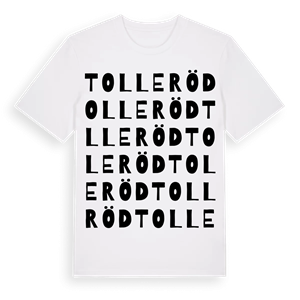 Tolleröd ordlek t-shirt – ekologisk bomull t-shirt från Pinshirt