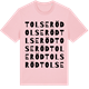 Pink Cotton t-shirt med Tolseröd ordlek t-shirt