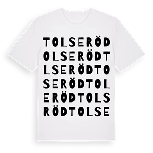 Tolseröd ordlek t-shirt – ekologisk bomull t-shirt från Pinshirt