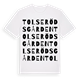 White t-shirt med Tolserödsgården ordlek t-shirt