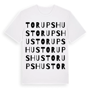 Torupshus ordlek t-shirt – ekologisk bomull t-shirt från Pinshirt