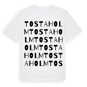 Tostaholm ordlek t-shirt – ekologisk bomull t-shirt från Pinshirt