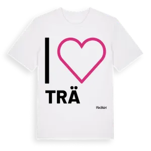 Jag älskar Trä t-shirt stort tryck – ekologisk bomull t-shirt från Pinshirt