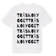 White t-shirt med Träskobygget ordlek t-shirt