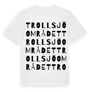 Trollsjöområdet ordlek t-shirt – ekologisk bomull t-shirt från Pinshirt