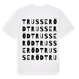 Trusseröd ordlek t-shirt – ekologisk bomull t-shirt från Pinshirt