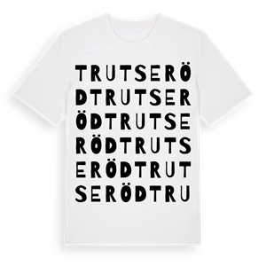 Trutseröd ordlek t-shirt – ekologisk bomull t-shirt från Pinshirt