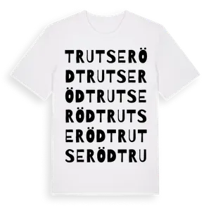 Trutseröd ordlek t-shirt – ekologisk bomull t-shirt från Pinshirt