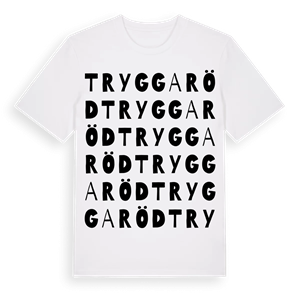 Tryggaröd ordlek t-shirt – ekologisk bomull t-shirt från Pinshirt
