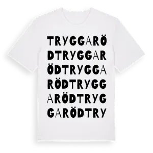 Tryggaröd ordlek t-shirt – ekologisk bomull t-shirt från Pinshirt