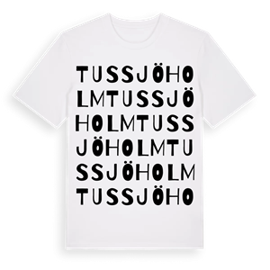 Tussjöholm ordlek t-shirt – ekologisk bomull t-shirt från Pinshirt
