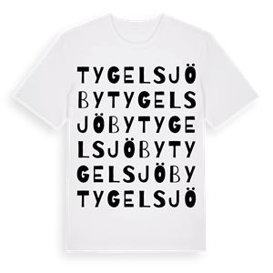 Tygelsjö by ordlek t-shirt – ekologisk bomull t-shirt från Pinshirt