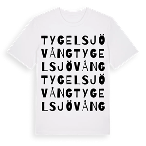 Tygelsjö Vång ordlek t-shirt – ekologisk bomull t-shirt från Pinshirt