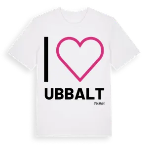 Jag älskar Ubbalt t-shirt stort tryck – ekologisk bomull t-shirt från Pinshirt