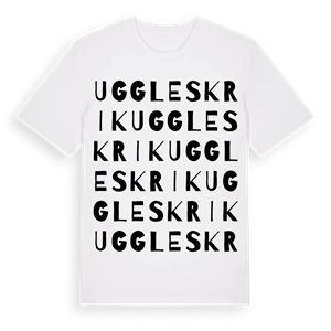 Uggleskrik ordlek t-shirt – ekologisk bomull t-shirt från Pinshirt