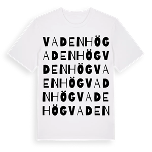 Vadenhög ordlek t-shirt – ekologisk bomull t-shirt från Pinshirt