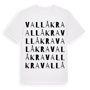 Vallåkra ordlek t-shirt – ekologisk bomull t-shirt från Pinshirt