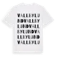 White t-shirt med Vallbylund ordlek t-shirt