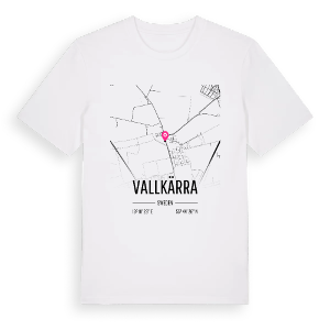 Vallkärra karta t-shirt – ekologisk bomull t-shirt från Pinshirt