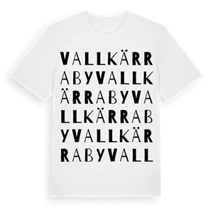 Vallkärra by ordlek t-shirt – ekologisk bomull t-shirt från Pinshirt