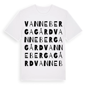 Vanneberga gård ordlek t-shirt – ekologisk bomull t-shirt från Pinshirt