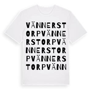 Vännerstorp ordlek t-shirt – ekologisk bomull t-shirt från Pinshirt