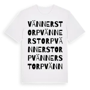Vännerstorp ordlek t-shirt – ekologisk bomull t-shirt från Pinshirt