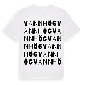 Vannhög ordlek t-shirt – ekologisk bomull t-shirt från Pinshirt