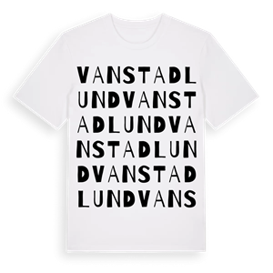 Vanstadlund ordlek t-shirt – ekologisk bomull t-shirt från Pinshirt
