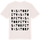 Vintage White t-shirt med Vasatorpet ordlek t-shirt