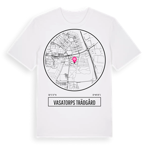 Vasatorps trädgård t-shirt – ekologisk bomull t-shirt från Pinshirt