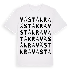 Väståkra ordlek t-shirt – ekologisk bomull t-shirt från Pinshirt