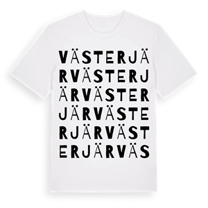 Väster Jär ordlek t-shirt – ekologisk bomull t-shirt från Pinshirt