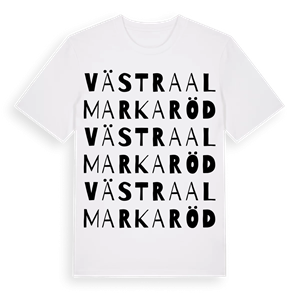 Västra Almarkaröd ordlek t-shirt – ekologisk bomull t-shirt från Pinshirt