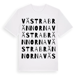 Västra Brännorna ordlek t-shirt – ekologisk bomull t-shirt från Pinshirt