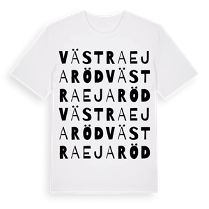 Västra Ejaröd ordlek t-shirt – ekologisk bomull t-shirt från Pinshirt