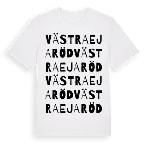 Västra Ejaröd ordlek t-shirt – ekologisk bomull t-shirt från Pinshirt