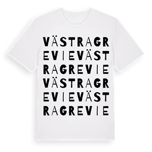Västra Grevie ordlek t-shirt – ekologisk bomull t-shirt från Pinshirt