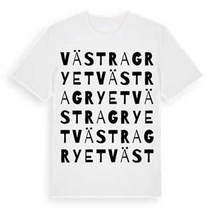 Västra Gryet ordlek t-shirt – ekologisk bomull t-shirt från Pinshirt