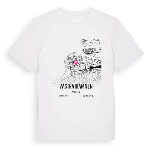 Västra Hamnen karta t-shirt – ekologisk bomull t-shirt från Pinshirt