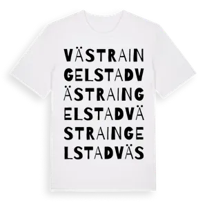 Västra Ingelstad ordlek t-shirt – ekologisk bomull t-shirt från Pinshirt