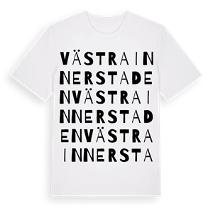 Västra innerstaden ordlek t-shirt – ekologisk bomull t-shirt från Pinshirt