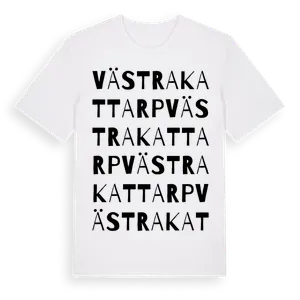 Västra Kattarp ordlek t-shirt – ekologisk bomull t-shirt från Pinshirt