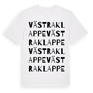 Västra Klappe ordlek t-shirt – ekologisk bomull t-shirt från Pinshirt
